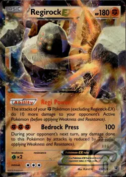 Regirock EX 43/124 Holo Rare EX Fates Collide Pokemon NM/M - Image 3