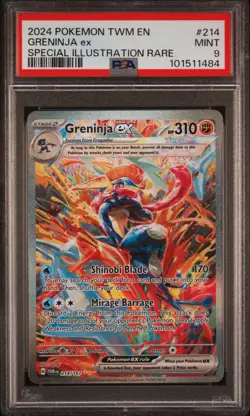 2024 POKEMON TWM EN-TWILIGHT MASQUERADE #214 GRENINJA EX PSA 9 - Image 1