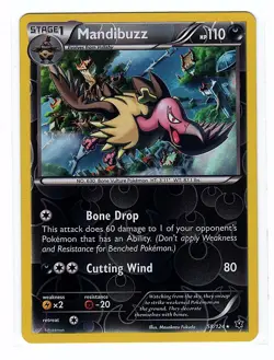 Mandibuzz 58/124 Fates Collide Reverse Holo Rare - Pokemon Card NM - Image 1