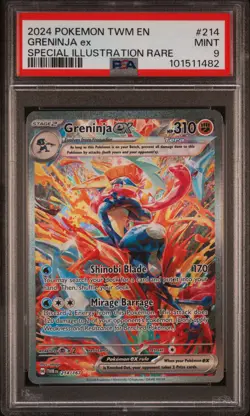 2024 POKEMON TWM EN-TWILIGHT MASQUERADE #214 GRENINJA EX PSA 9 - Image 1