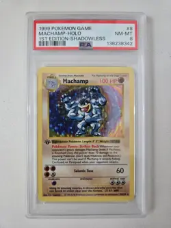1999 Pokemon Base Set Shadowless 1st Edition Holo Machamp - Image 1