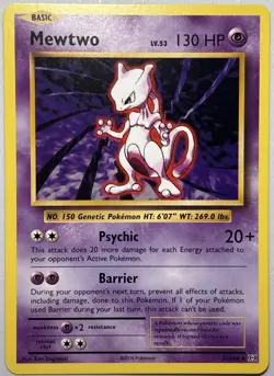 Pokemon - Evolutions - Mewtwo 51/108 Regular Rare Pokemon TCG Card LP Error - Image 1