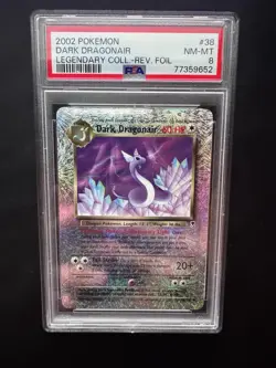 Pokemon Card Legendary Collection 2002 Reverse Holo Dark Dragonair 38/110 PSA 8 - Image 1