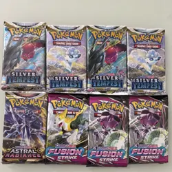 (8) Pack Lot Pokemon TCG Silver Tempest, Fusion Strike, Astral Radiance - Image 1