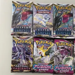 (8) Pack Lot Pokemon TCG Silver Tempest, Fusion Strike, Astral Radiance - Image 2