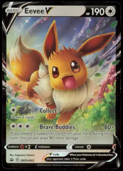 EEVEE V SWSH065 HOLO P SWORD & SHIELD PROMO POKEMON LP - Image 1