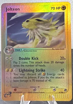 Pokemon TCG Jolteon 6/100 Sandstorm Reverse Holo Holo Rare ENG HP 70 - Image 1