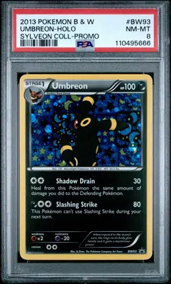 2013 POKEMON BLACK STAR PROMO UMBREON #BW93 HOLO FOIL PSA 8 NM-MT #110495666 - Image 1