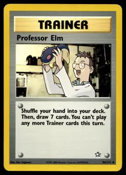 Professor Elm 096/111 Pokemon Neo Genesis Unlimited Non Holo (MP) - Image 1