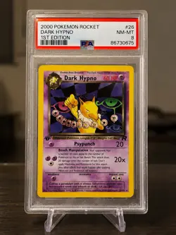 2000 Pokemon Team Rocket Dark Hypno 1st Edition PSA 8 NM-MT #26 Rare - Image 1