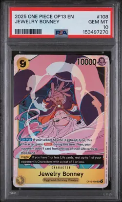 2025 ONE PIECE OP13-CARRYING ON HIS WILL #108 JEWELRY BONNEY PSA 10 - Image 1