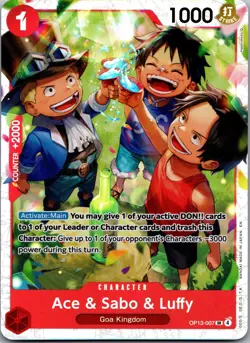 Ace & Sabo & Luffy OP13-007 Carrying On His Will Foil One Piece NM A13 - Image 1
