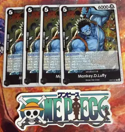 4x One Piece OP07-091 R Monkey.D.Luffy - ENG - Foil - Playset - TCG - NM/M - Image 1
