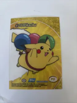 Authentic 2000 Topps Pokemon TV Animation Series 2 Clear Card featuring Pikachu. - Image 2