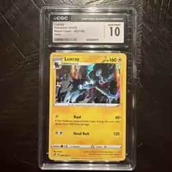 Pokemon Rebel Clash Luxray Holo Exclusive 062/192 Card Gem Mint CGC 10 - Image 1