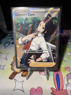 Pokemon TCG Cheren's Care Trainer Brilliant Stars Holo Ultra Rare Card #168/172 - Image 1