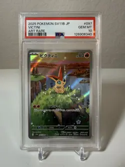 PSA 10 Victini AR Art Rare 097/086 Black Bolt sv11B Pokemon Card Game Japanese - Image 1