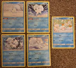 Pokemon Alolan Vulpix Bundle Guardians Rising Ultra Prism Cosmic Eclipse 5 Cards - Image 1
