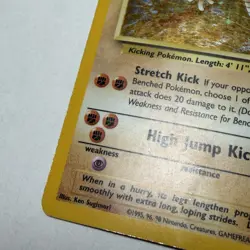 Pokemon TCG Hitmonlee 1999 Fossil Holo Card 7/62 Unlimited Holo Rare Vintage - Image 5