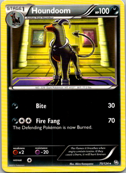 HOUNDOOM 75/124 - LP - DRAGONS EXALTED ENGLISH 2012 POKEMON CARD - Image 1