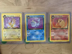Pokemon TCG 1st Edition Team Rocket 3-Card Lot Dark Flareon Vaporeon Jolteon - Image 1