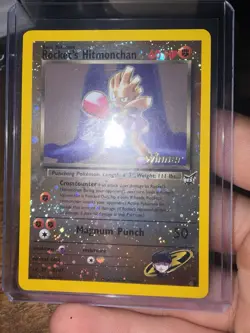 Rockets Hitmonchan Gym Heroes Trading Card #107 Holo Winner - Image 1