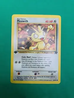 Meowth - 62/82 - 1st Edition - Team Rocket - 2000 -Pokemon Card - EX/LP - Image 1