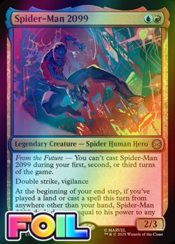 x1 Spider-Man 2099 FOIL SPM Spider-Man MTG 150 M/NM 1x - Image 1