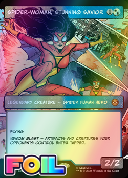 x1 Spider-Woman, Stunning Savior FOIL SPM Spider-Man MTG 230 M/NM 1x - Image 1