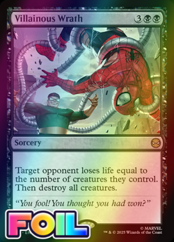 x1 Villainous Wrath FOIL SPM Spider-Man MTG 74 M/NM 1x - Image 1
