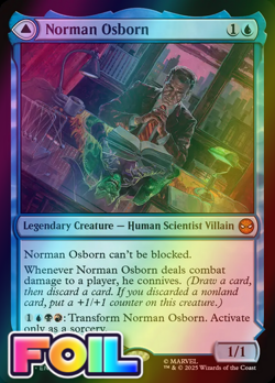 x1 Norman Osborn // Green Goblin FOIL SPM Spider-Man MTG 39 M/NM 1x - Image 1
