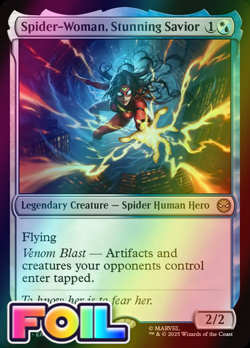 x1 Spider-Woman, Stunning Savior FOIL SPM Spider-Man MTG 152 M/NM 1x - Image 1