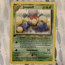 LP (1st edition) Pokemon JUMPLUFF Card NEO REVELATION Set 9/64 ed Holo Rare#1 - Image 1