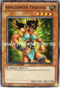 Yu-Gi-Oh 1x Amazoness Fighter - - - GLD3 - Image 1