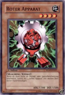 Yu-Gi-Oh 1x Roter Apparat - - - SD10 - Image 1