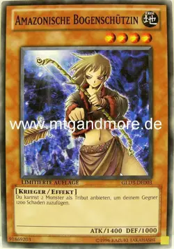 Yu-Gi-Oh 1x Amazonische Bogenschutzin - - - GLD3 - Image 1