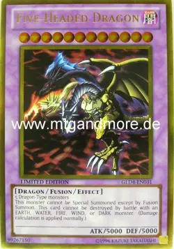 Yu-Gi-Oh 1x Five-Headed Dragon - - - GLD4 - Image 1