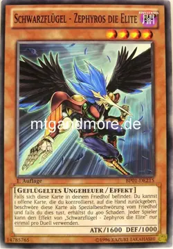 Yu-Gi-Oh 1x Schwarzflugel - Zephyros die Elite - - BP01 - Battle Pack Epic Dawn - Image 1