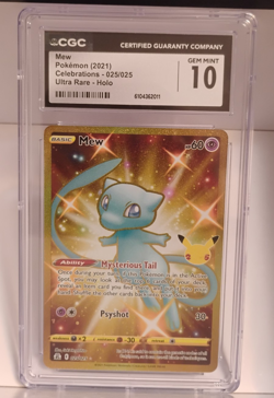 CGC 10 Mew Celebrations Secret Rare Holo English Pokemon Card 025/025 - Image 1