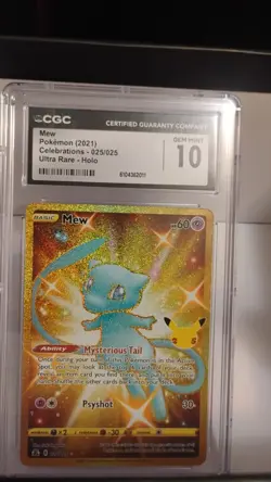 CGC 10 Mew Celebrations Secret Rare Holo English Pokemon Card 025/025 - Image 2