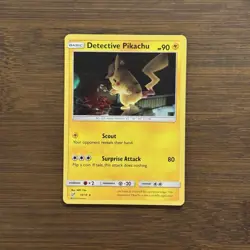 1x Detective Pikachu Pokemon Card Detective Pikachu 10/18 Holo Rare LP - Image 1