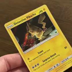 1x Detective Pikachu Pokemon Card Detective Pikachu 10/18 Holo Rare LP - Image 2