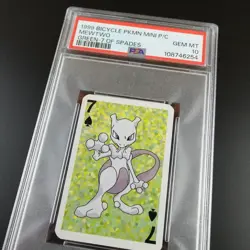 PSA 10 Mewtwo 7 of Spades Graded Pokemon Mini Bicycle Card - Image 2