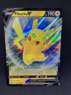 JUMBO Pikachu V Box Sword & Shield SWSH198 Black Star Promo Pokemon TCG Card - Image 1