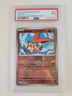 Pokemon Victini Blk Black Bolt 012 Poke Ball Reverse Holo PSA 9 - FREE SHIPPING - Image 1