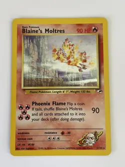 WOTC 2000 Pokemon Gym Heroes Blaine's Moltres 001/132 Holo - LP - Image 1