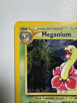 Pokemon Neo Genesis Meganium Holo 11/111 Unlimited WOTC LP 2000 Vintage - Image 2