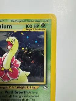 Pokemon Neo Genesis Meganium Holo 11/111 Unlimited WOTC LP 2000 Vintage - Image 3