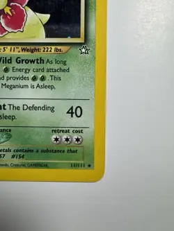 Pokemon Neo Genesis Meganium Holo 11/111 Unlimited WOTC LP 2000 Vintage - Image 4