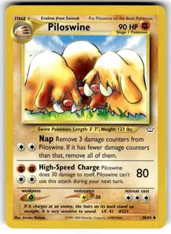 2001 Pokemon - Neo Revelation Piloswine #36/64 - Image 1
